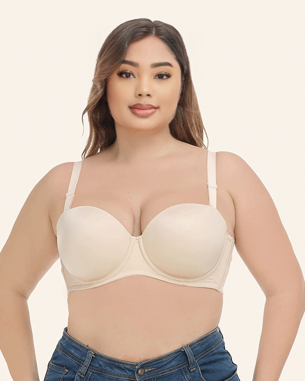 WOMEN'S FULL FIGURE UNDERWIRE CONTOUR MULTIWAY STRAPLESS BRA