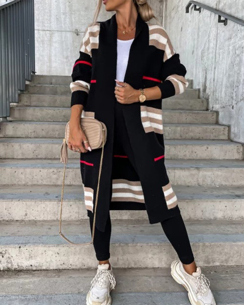 Striped Knitted Cardigan