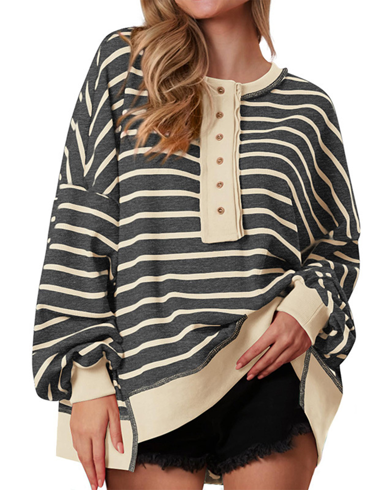 Parisian Stripe V-Neck Pullover