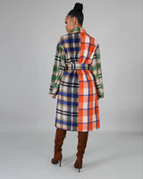 Plaid Double Breasted Coat