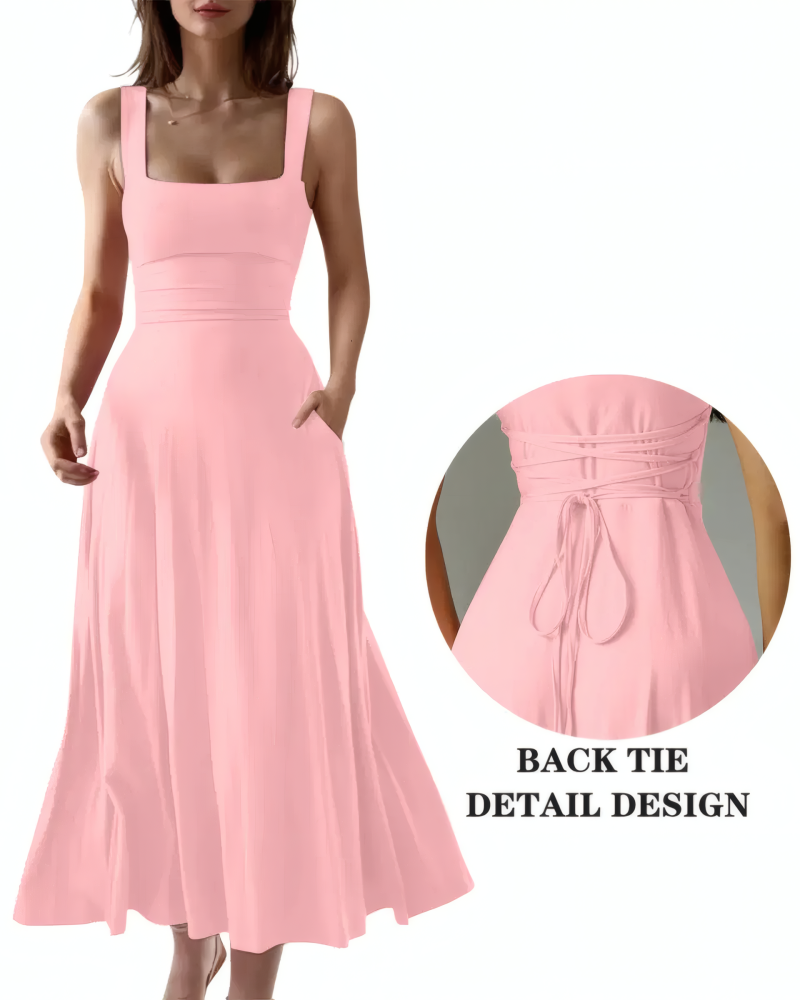 Lace-Back Midi Dress