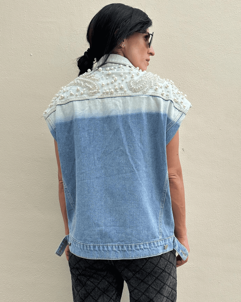 Pearl Denim Vest