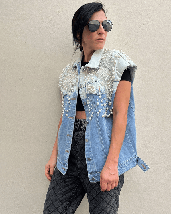 Pearl Denim Vest