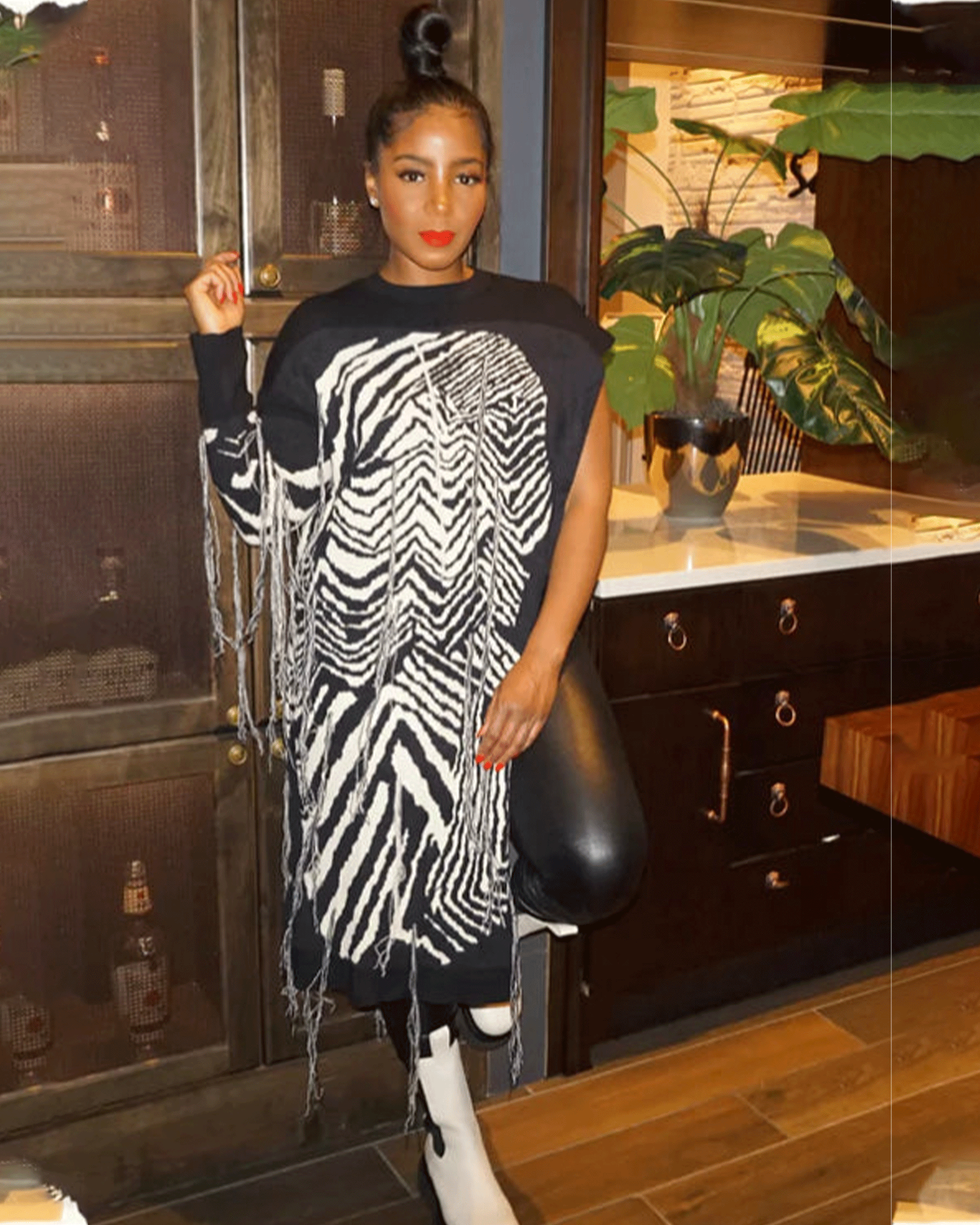 Abstract Zebra dress