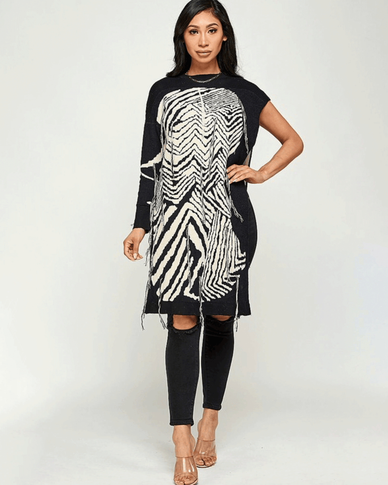 Abstract Zebra dress