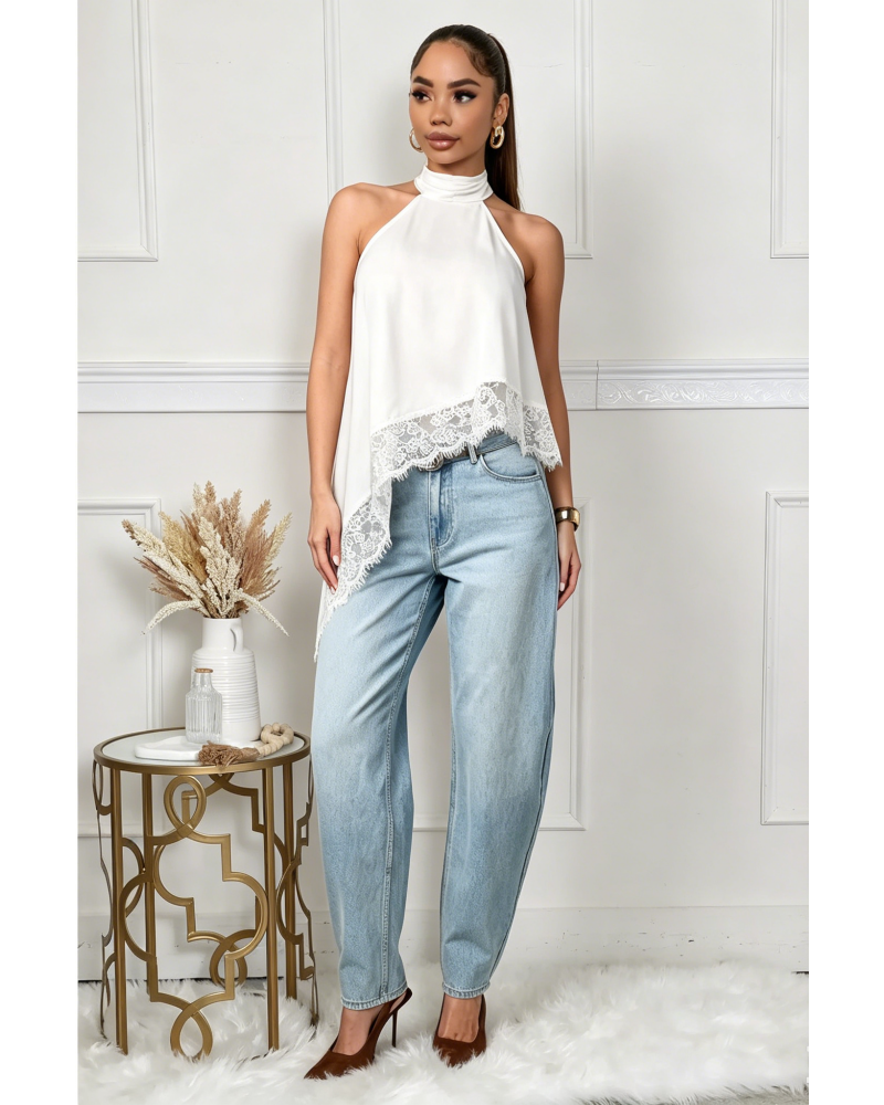 Lace Hem Halter Top