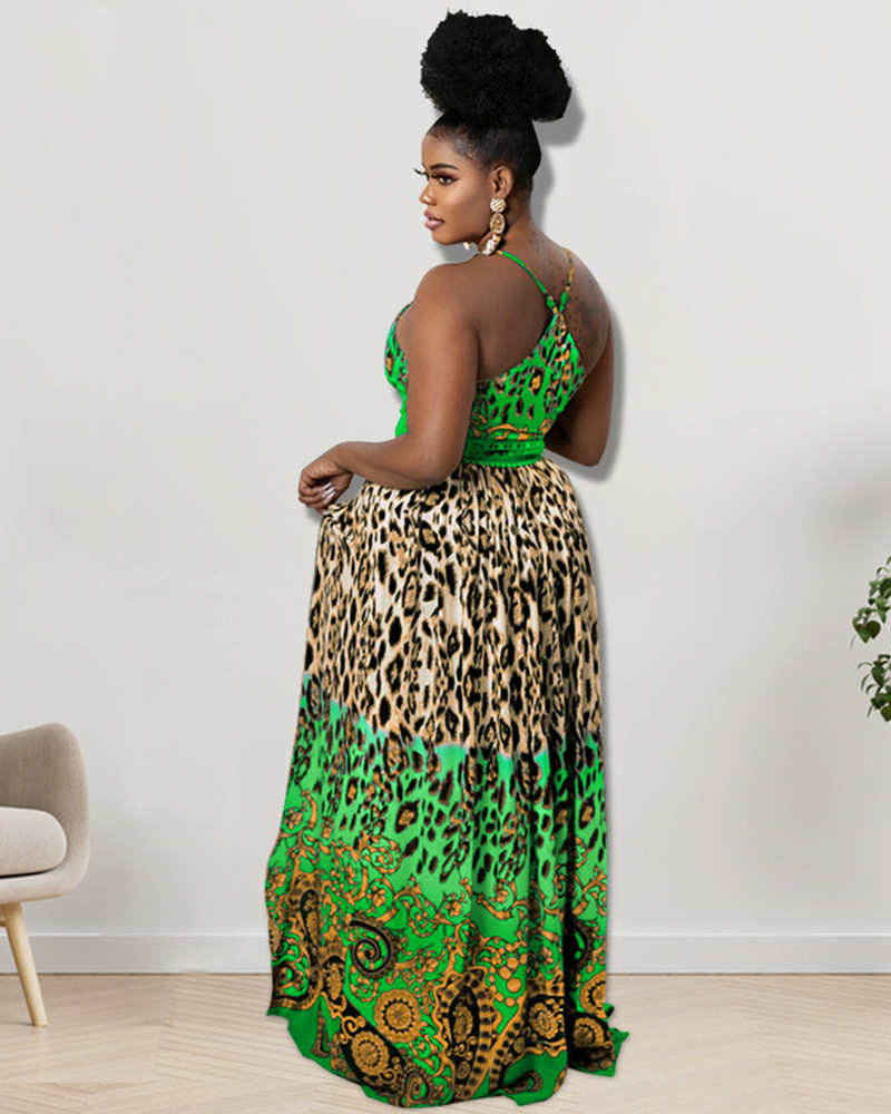 Baroque leopard maxi dress