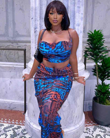 PRINT PLISSE SKIRT SET