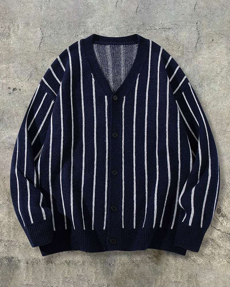 Classic Stripe Knit Cardigan
