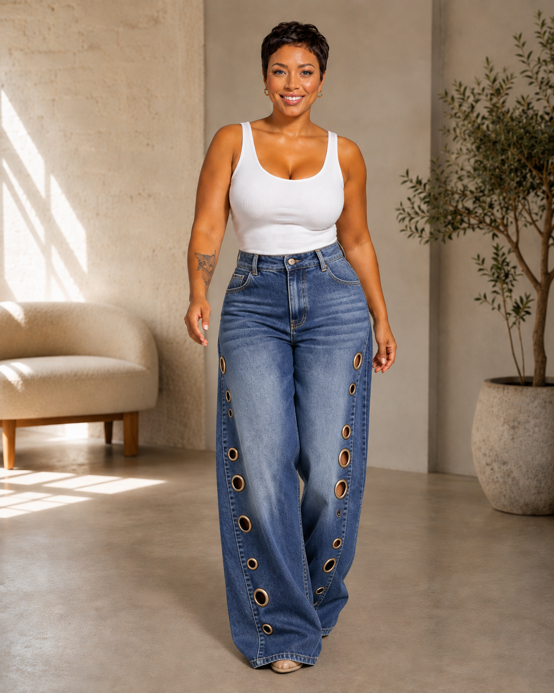 Metallic Rebel Jeans