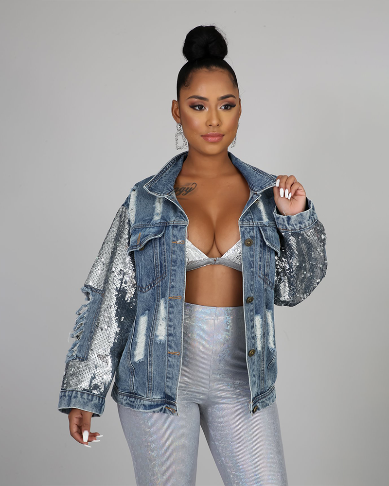 Sequin Denim Jacket