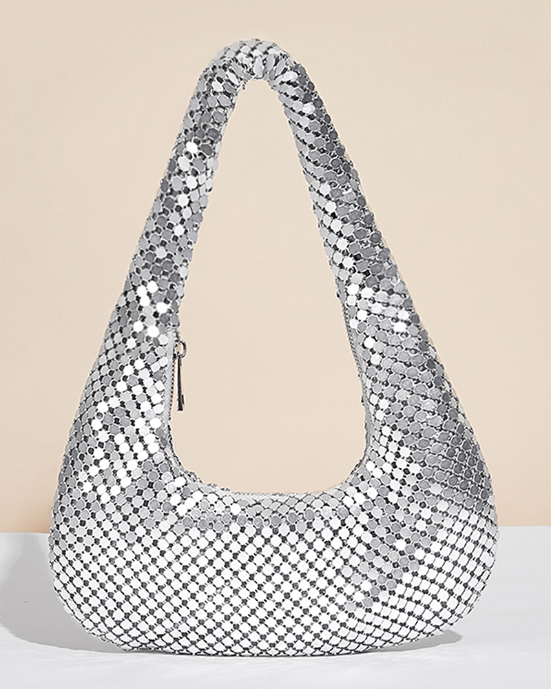 Shimmer slouchy shoulder bag