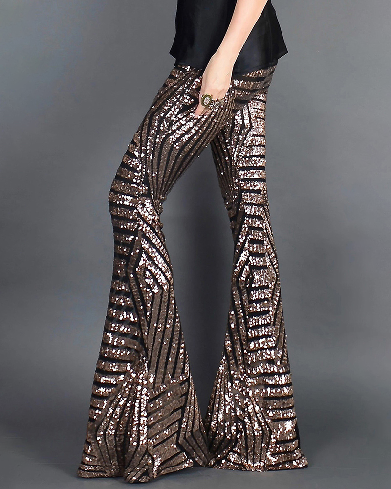 Sequin Wide Leg Pants