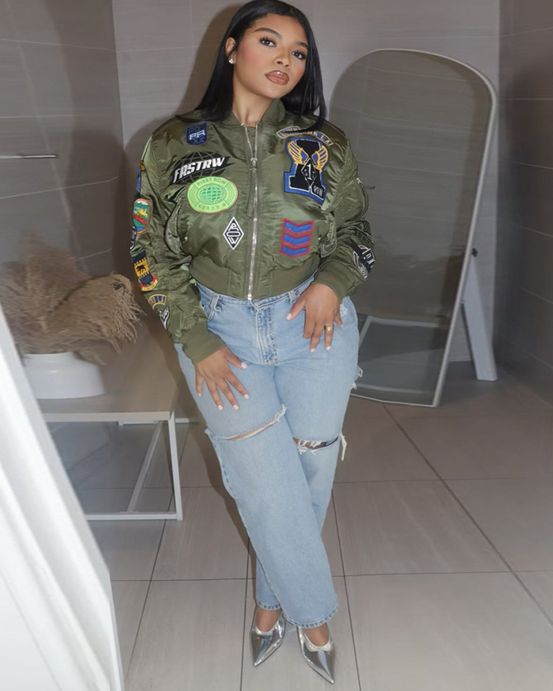 Embroidered Chill Bomber Jacket