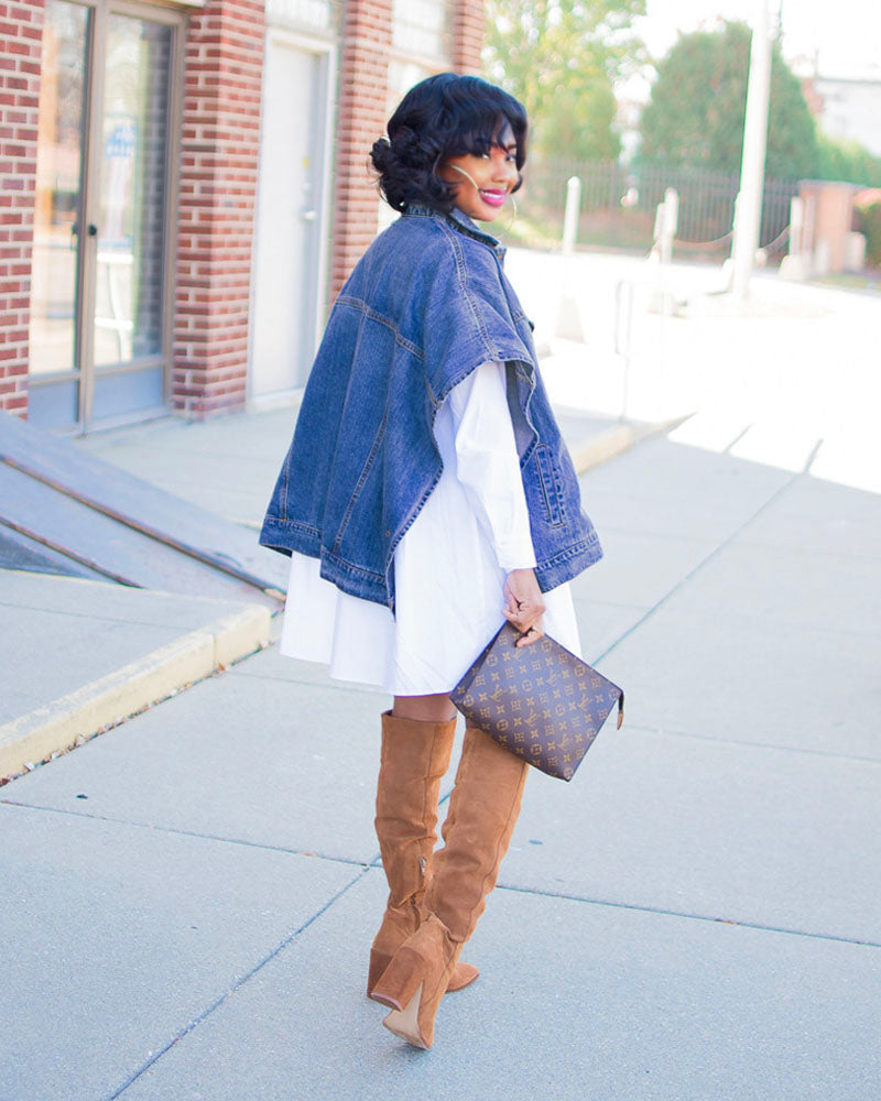 Transformer Denim Cape Jacket