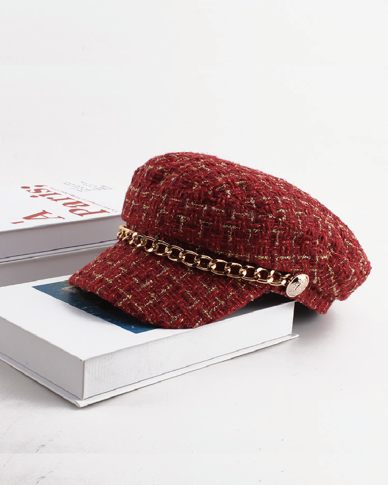 Tweed Newsboy Hat