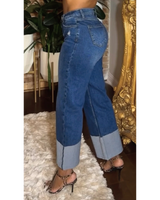 Large Cuff Wide Leg Jeans