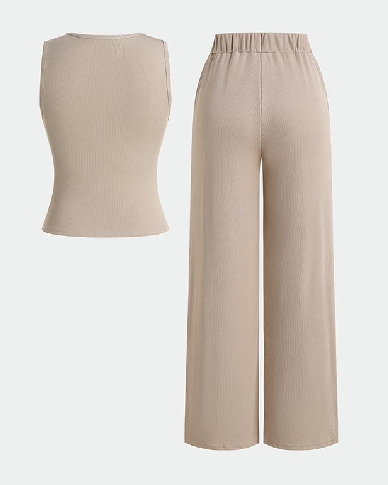 Leisure Tank Top & Stretchy Trousers Co-ord