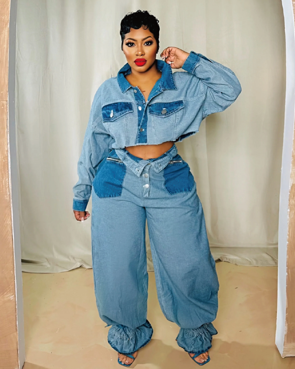 Inside Out Denim Pant Set