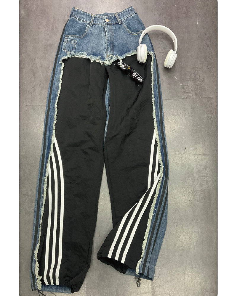 Pop out denim joggers