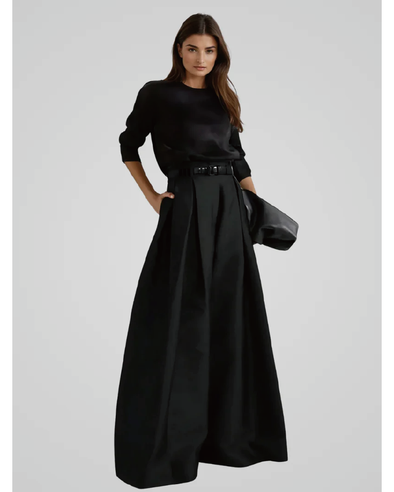 Elegant High-Waisted Maxi Skirt-Pants