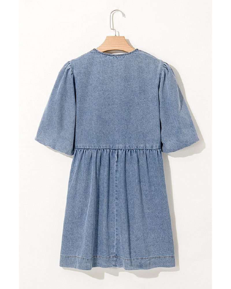 Out West Bow Denim Dress