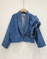 Hipster Chic Ruffle Denim Jacket