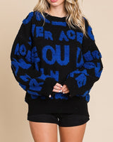 lettered oversized sweater