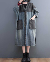 Vintage Washed Denim Trench Coat