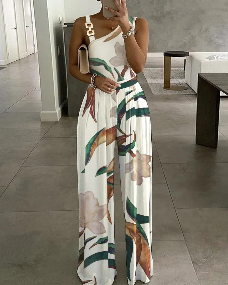 Fashion Ladies Printed Jumpsuit