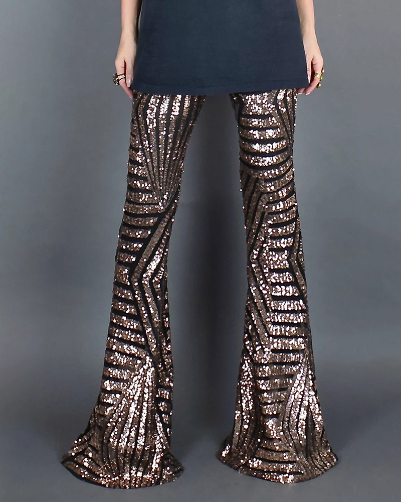 Sequin Wide Leg Pants