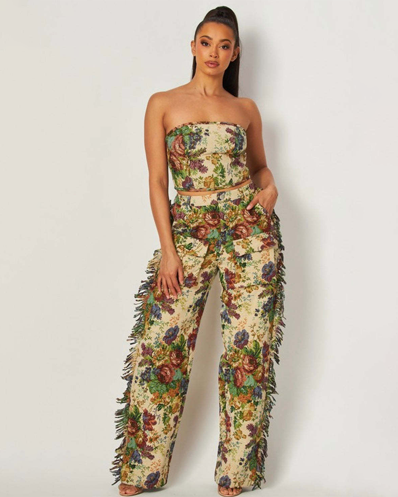 GARDENIA FLORAL PANTS SET