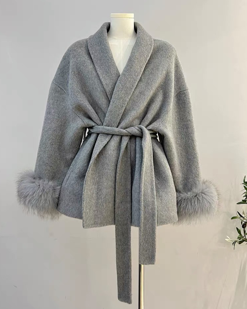 Cozy Fall Waist-Tie Coat