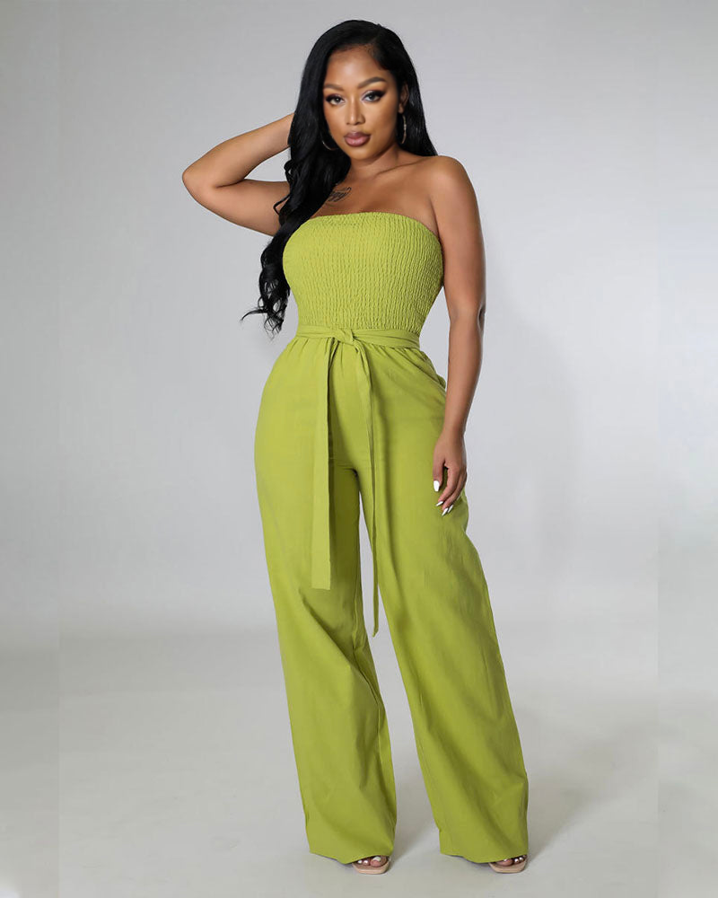 Spring Fresh Strapless Jumpsuit