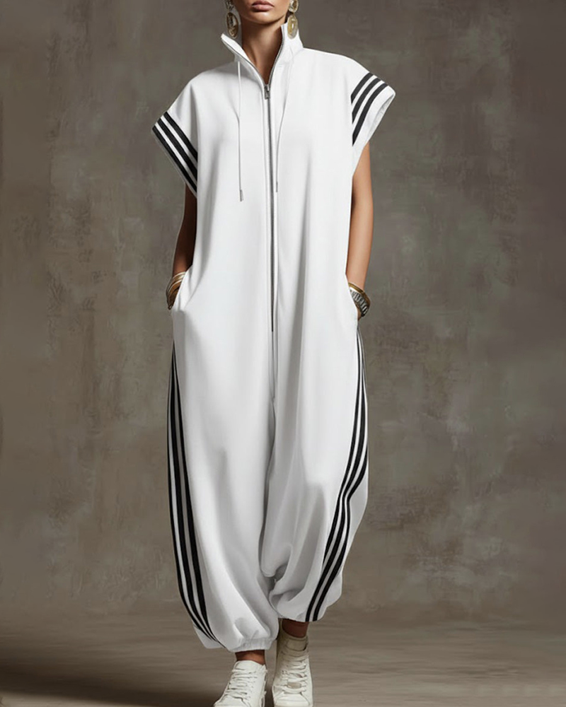 Rana Zip-Front Jumpsuit