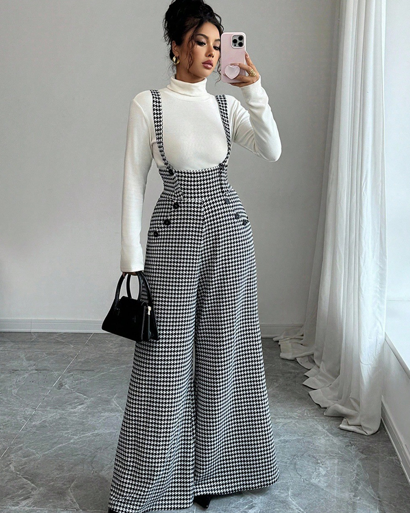 Metro Chic Houndstooth Jumpsuit