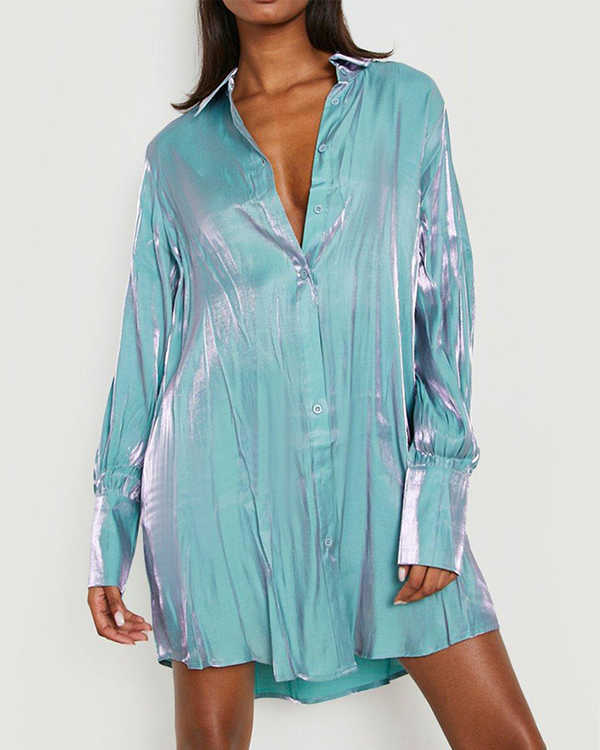 Dreamy Shimmer Shirt Dress