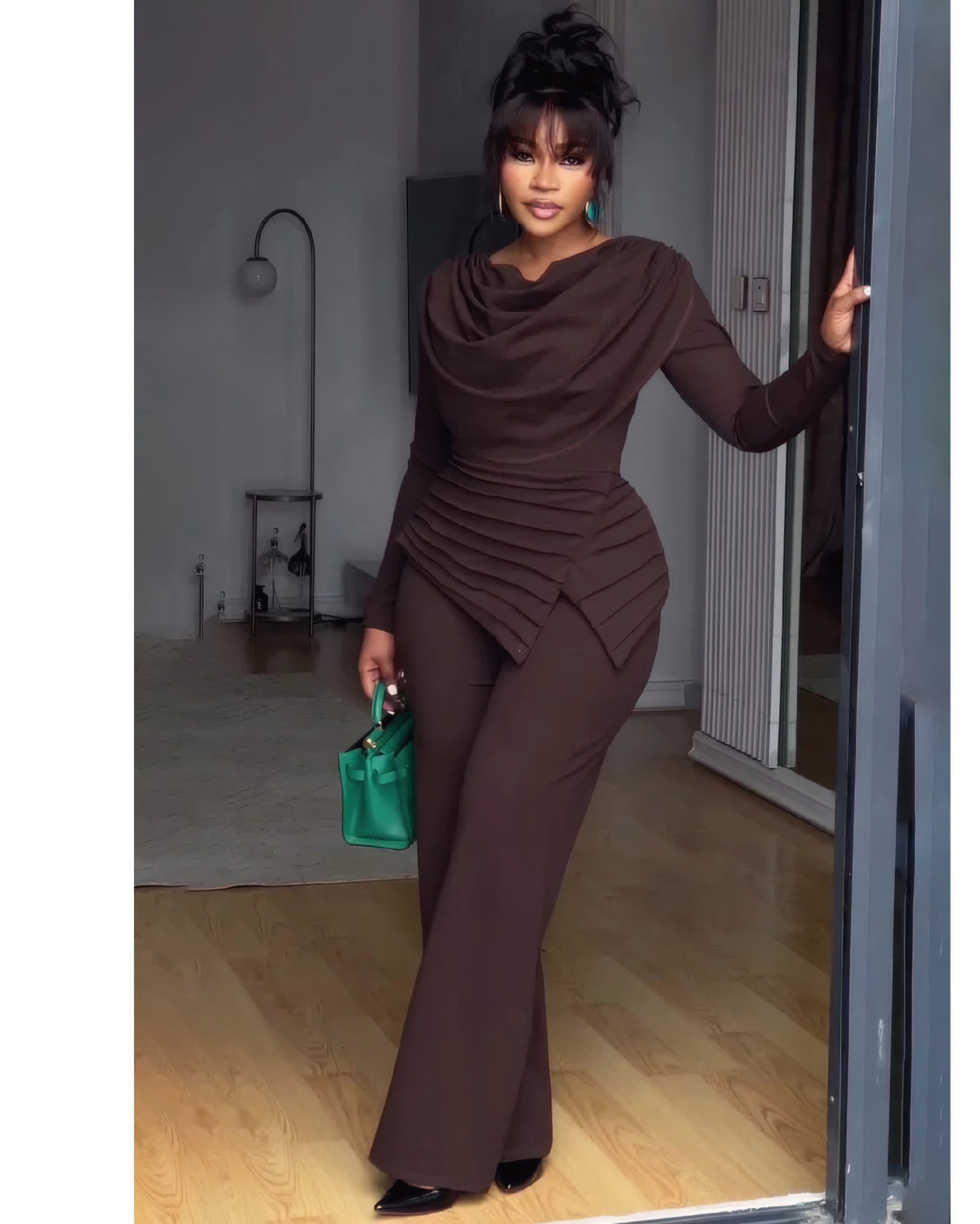 Deconstructed Cowl Neck Jumpsuit