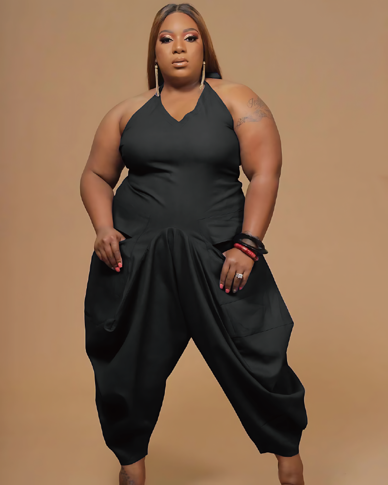 “Flirty Girl” Curvy Harem Jumpsuit