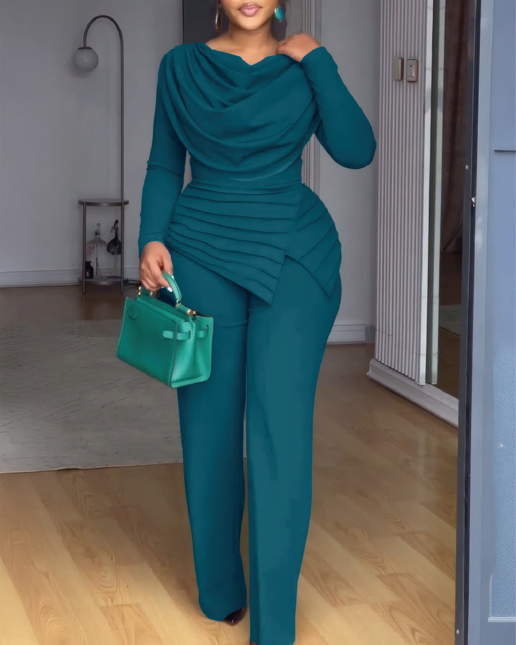 Deconstructed Cowl Neck Jumpsuit
