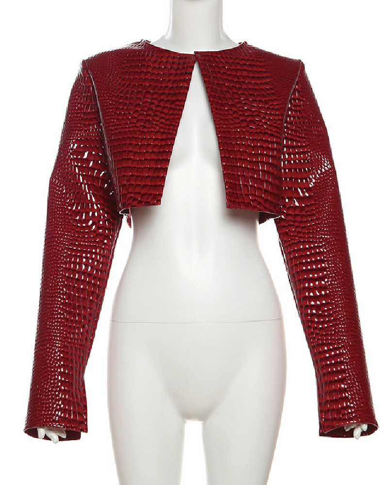 Snakeskin Crop Jacket