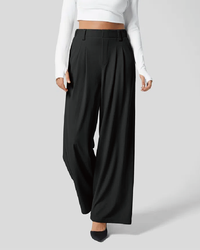 Wide Leg Waffle Work Pants