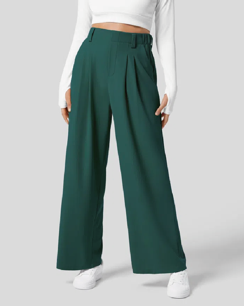 Wide Leg Waffle Work Pants