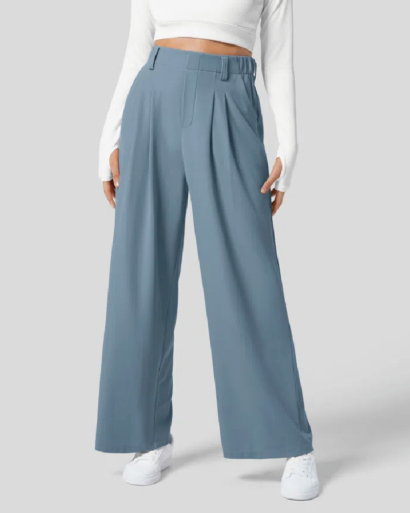 Wide Leg Waffle Work Pants