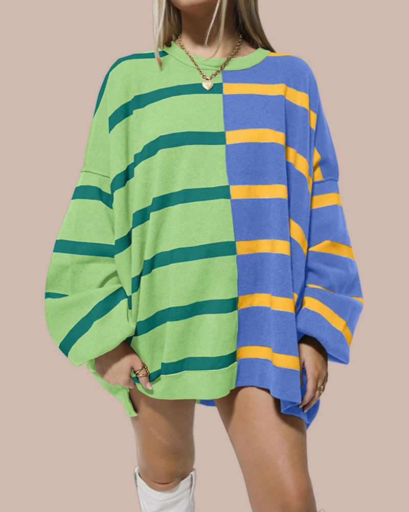 Stripe Vibe Knit Sweatshirt