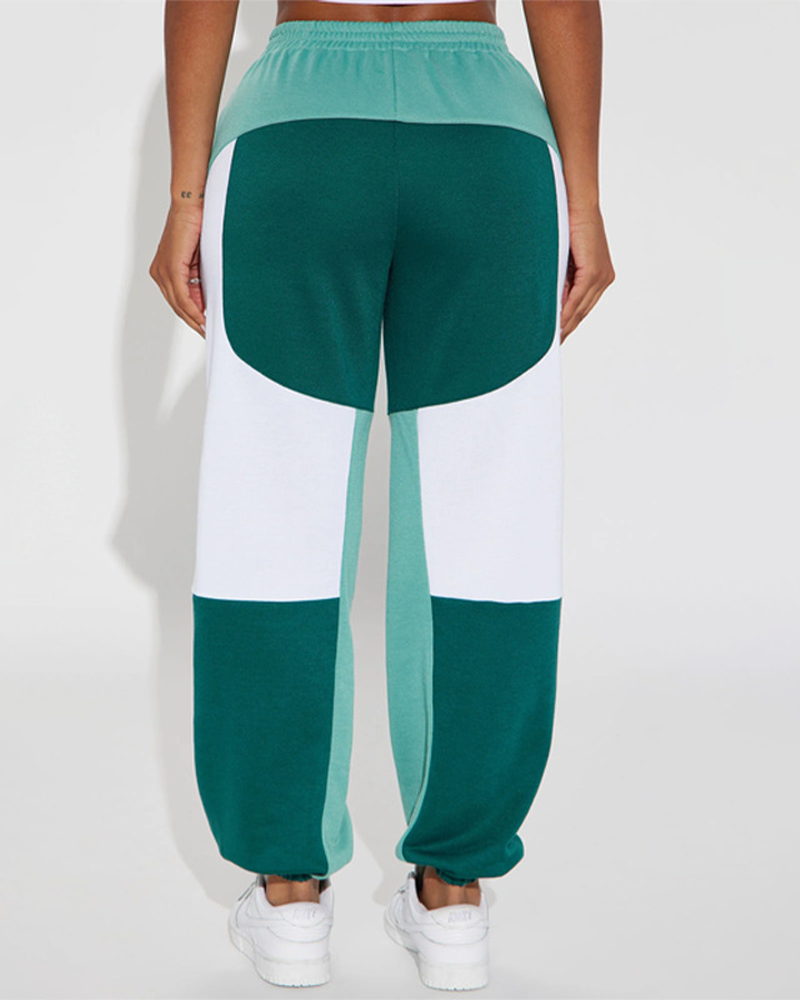 Colorblock Wide Leg Sweatpants