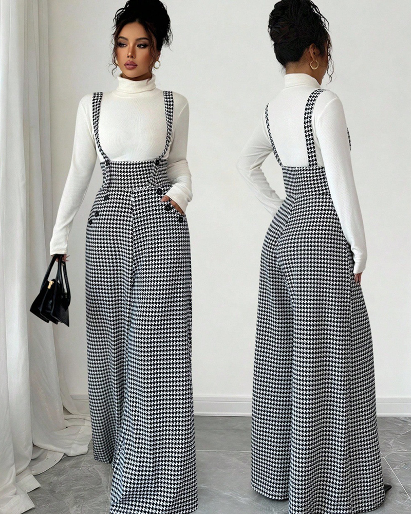 Metro Chic Houndstooth Jumpsuit