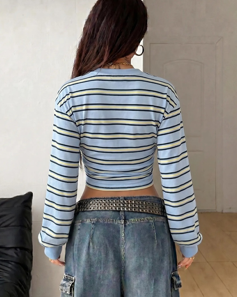 Easy Stripe Drop-Shoulder Top