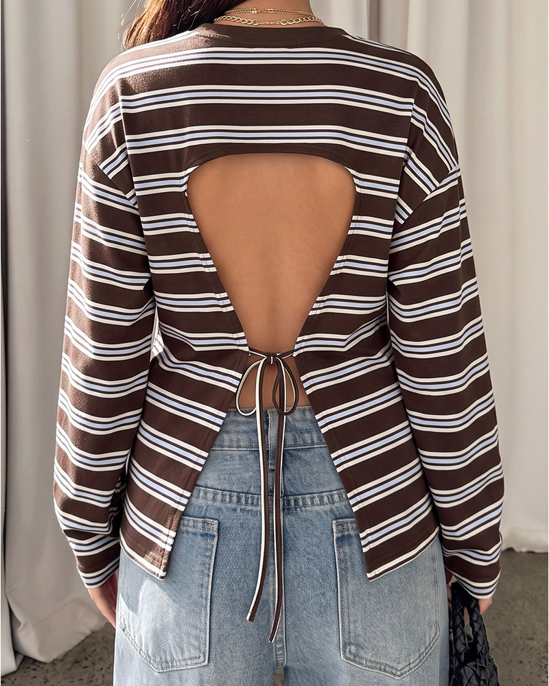 Effortless Open-Back Stripe Top