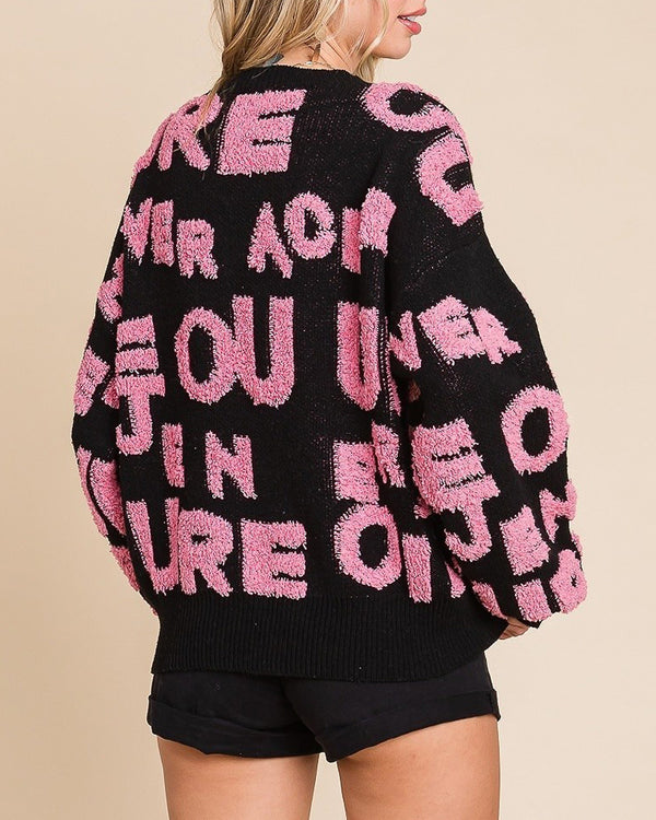 lettered oversized sweater